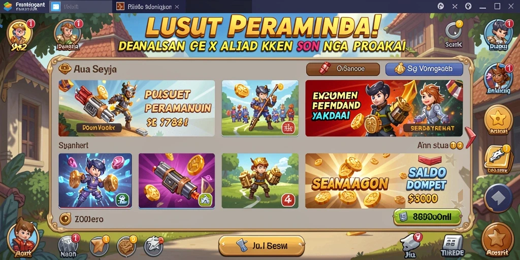 Ilustrasi dari level yang menantang dengan pemandangan yang indah.